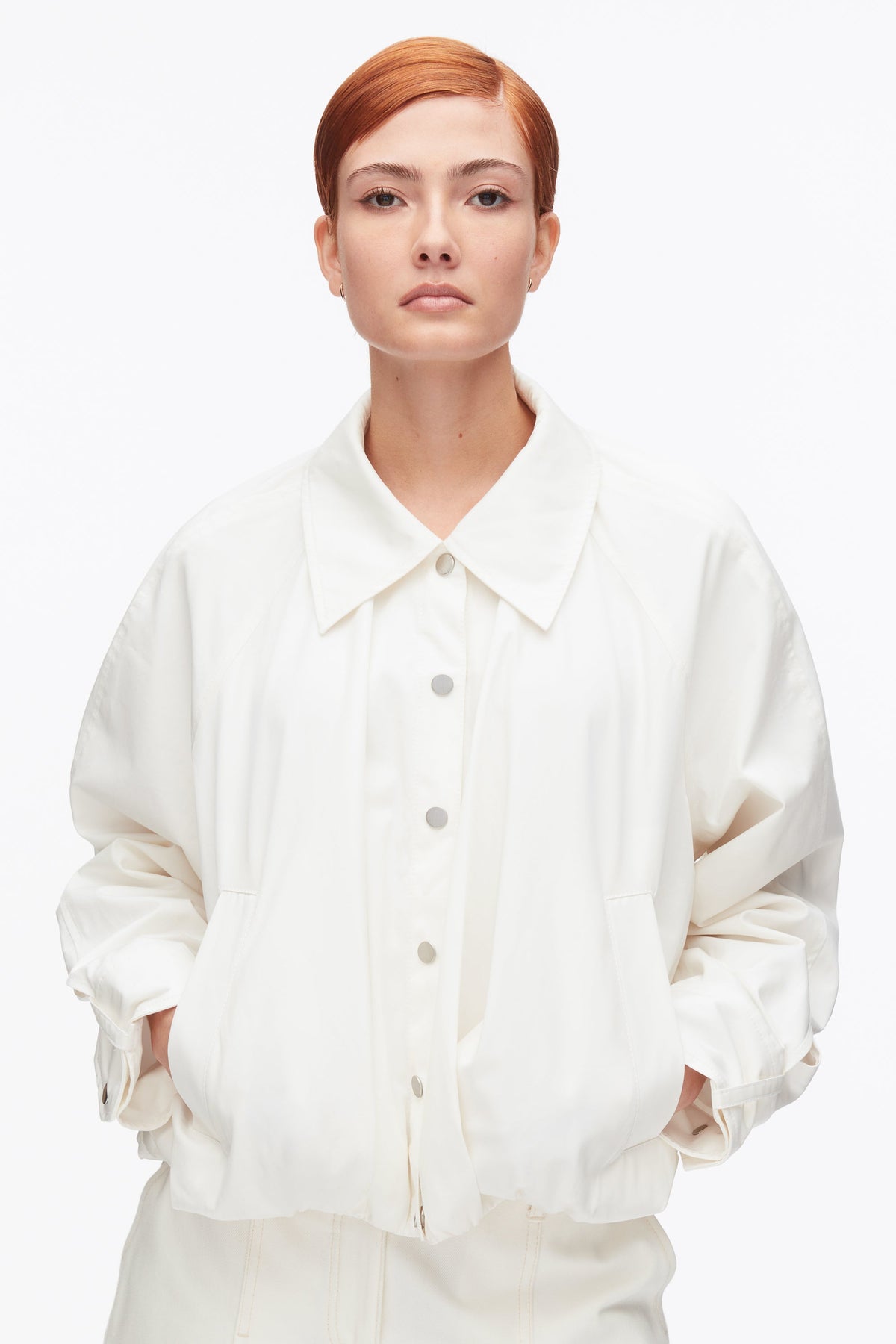Snap Front Blouson Bomber Jacket Tofu
