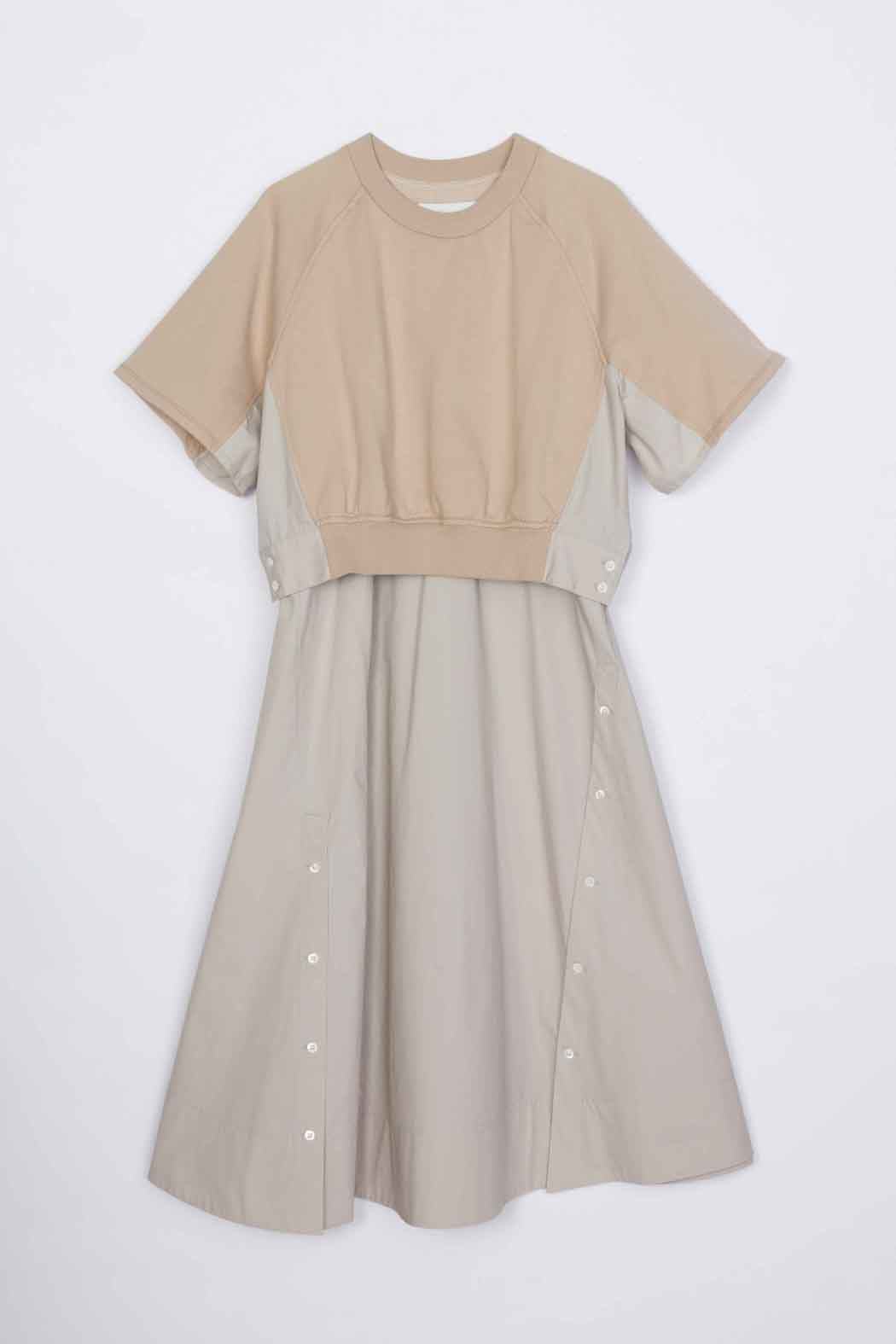 French Terry Combo Dress Concrete