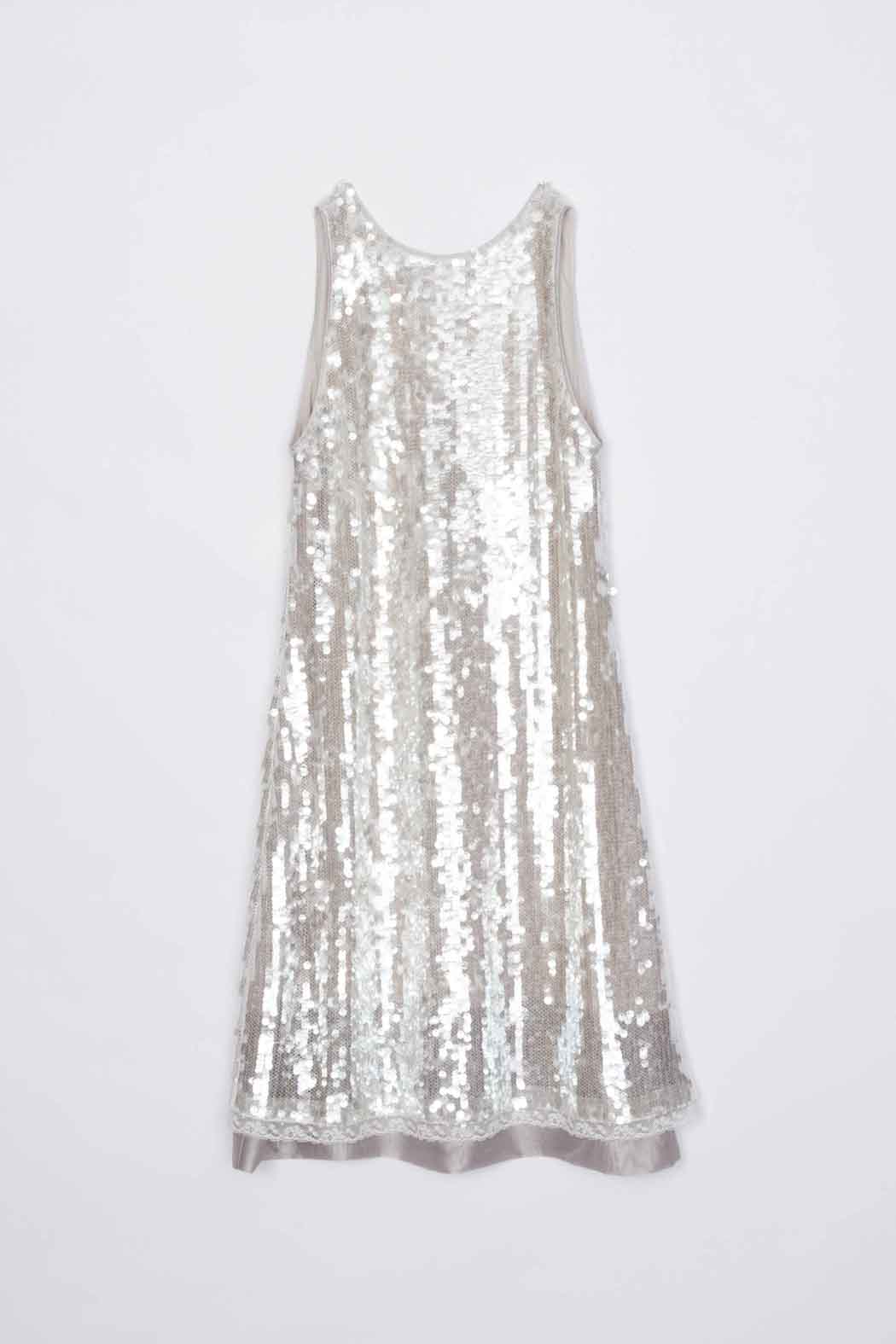 Sequin Tank Dress with Bow Fog
