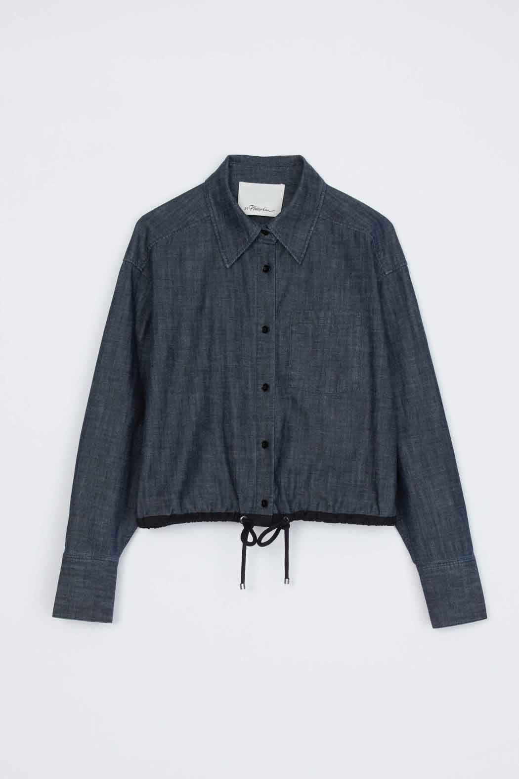 Cropped Chambray Shirt Washed Indigo
