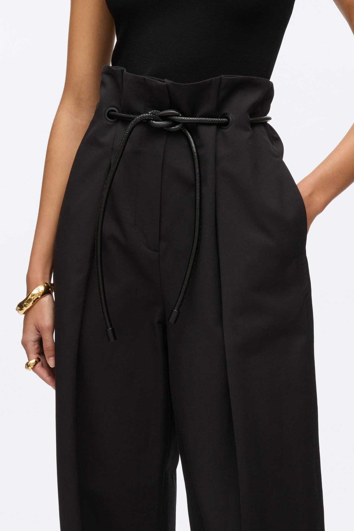 Wide Leg Origami Pant Black