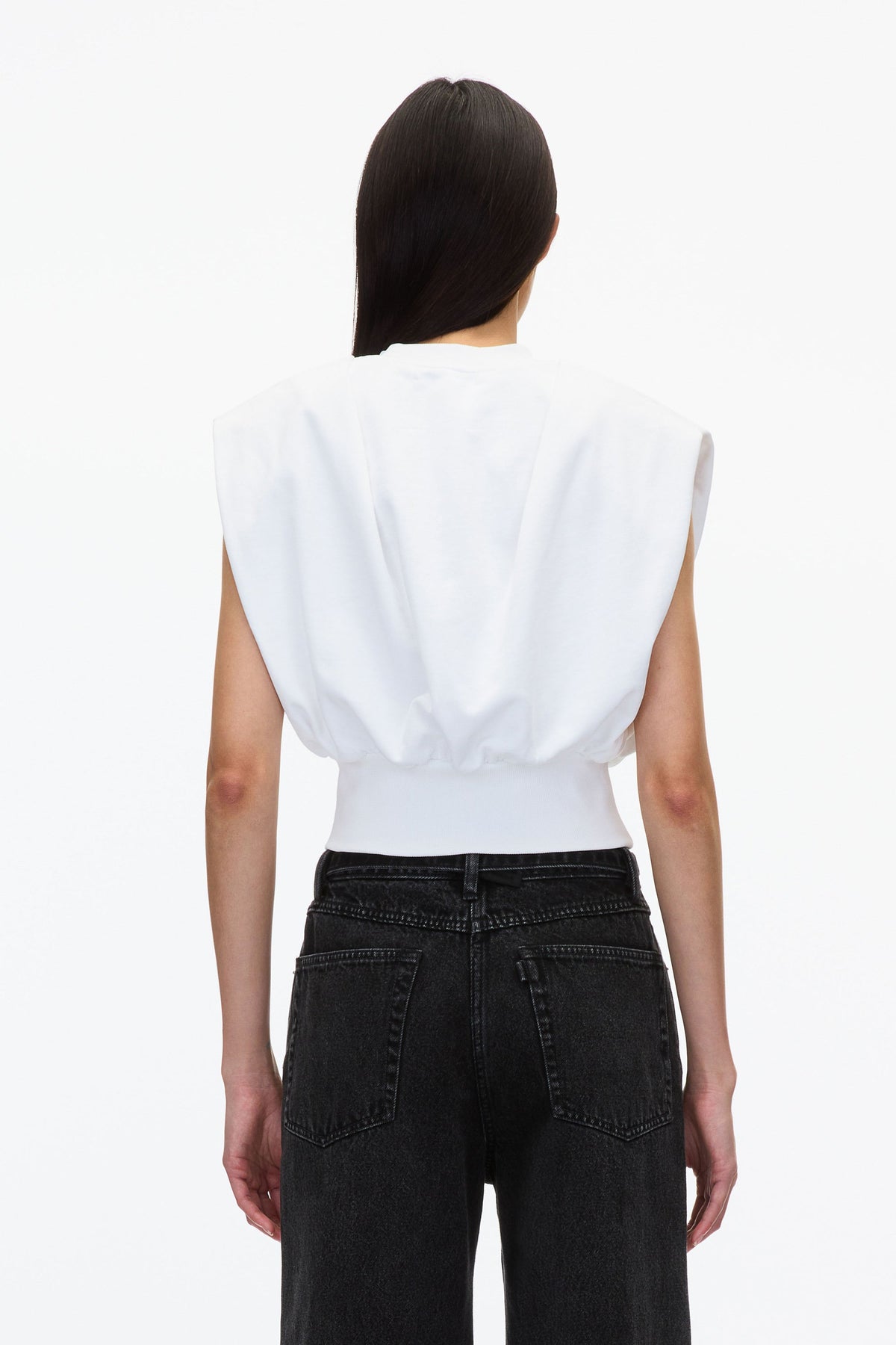 Sleeveless French Terry Top White