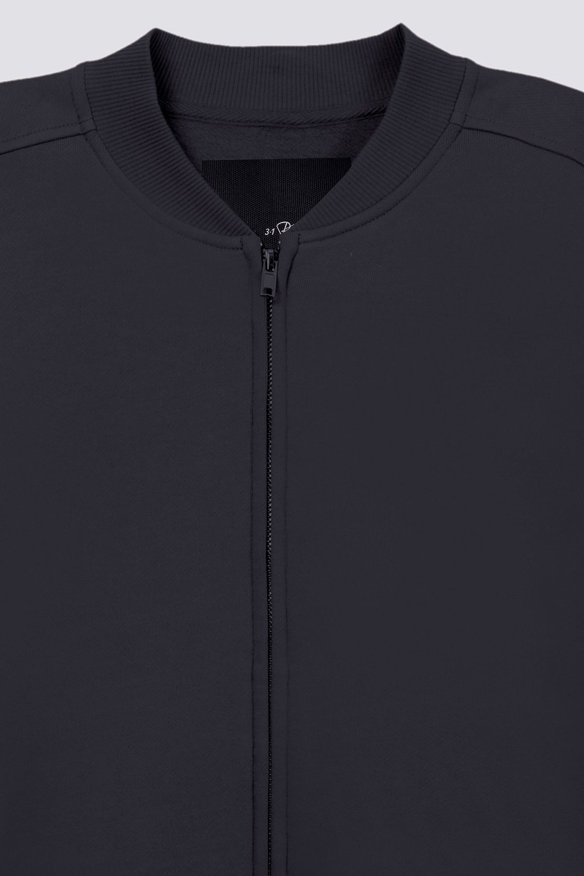 Zipped-Up Bomber Jacket Black