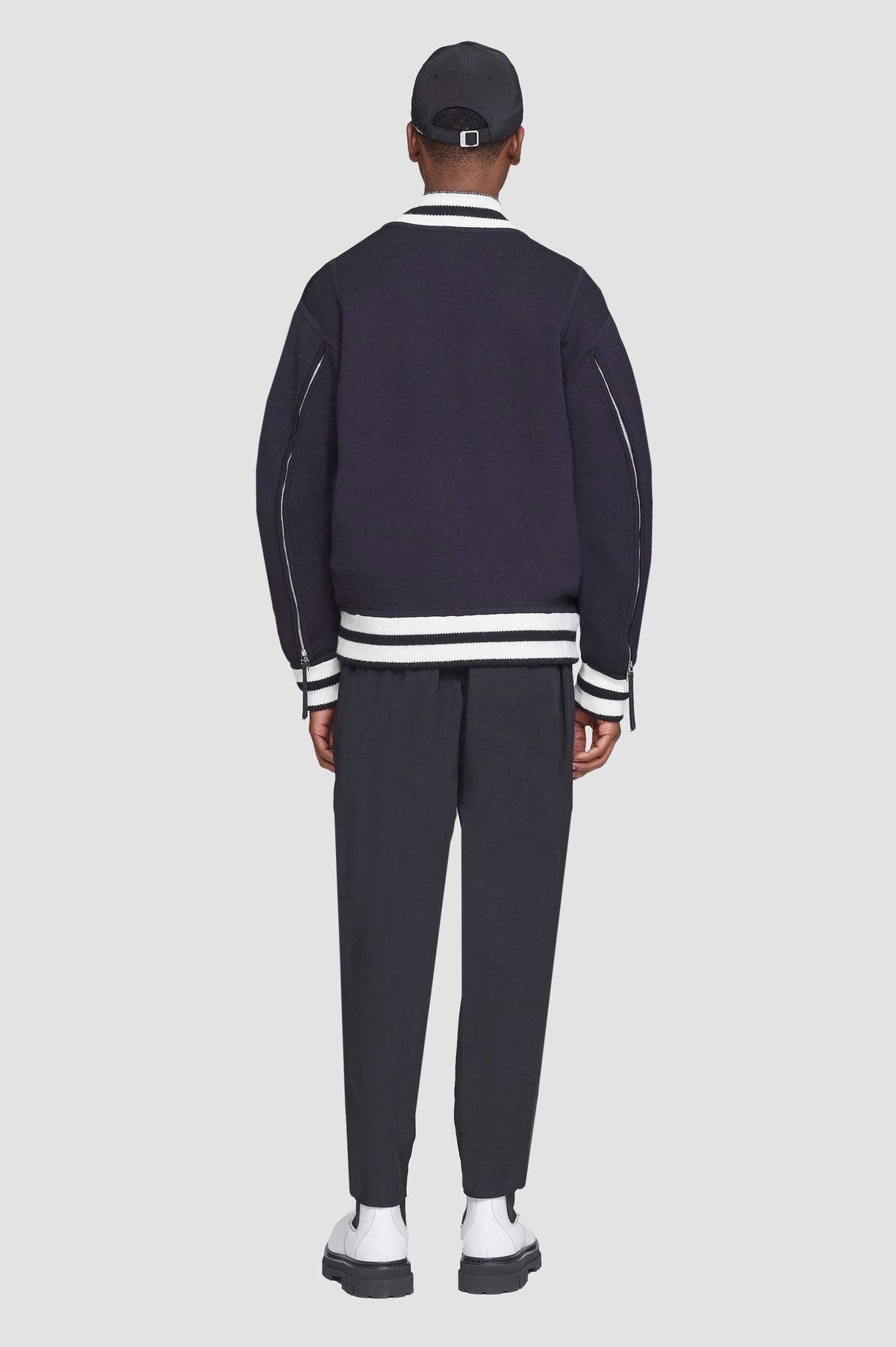 Reversible Knit Varsity Jacket Midnight Multi