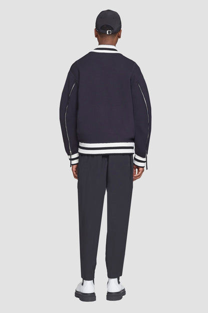 Reversible Knit Varsity Jacket Midnight Multi