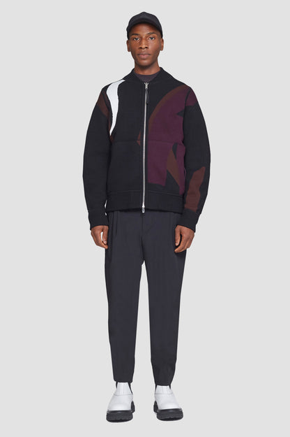 Reversible Knit Varsity Jacket Midnight Multi