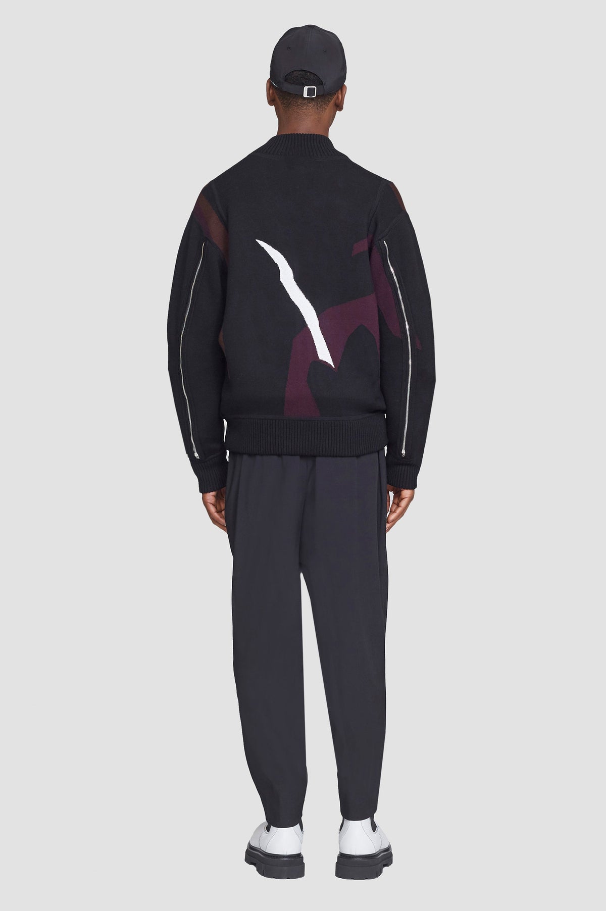 Reversible Knit Varsity Jacket Midnight Multi