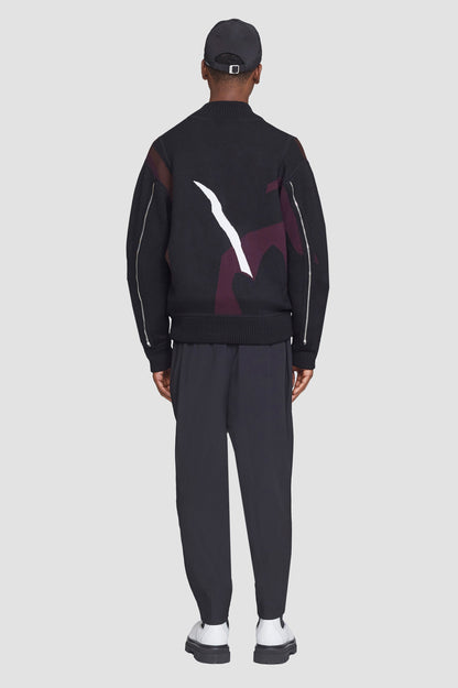 Reversible Knit Varsity Jacket Midnight Multi