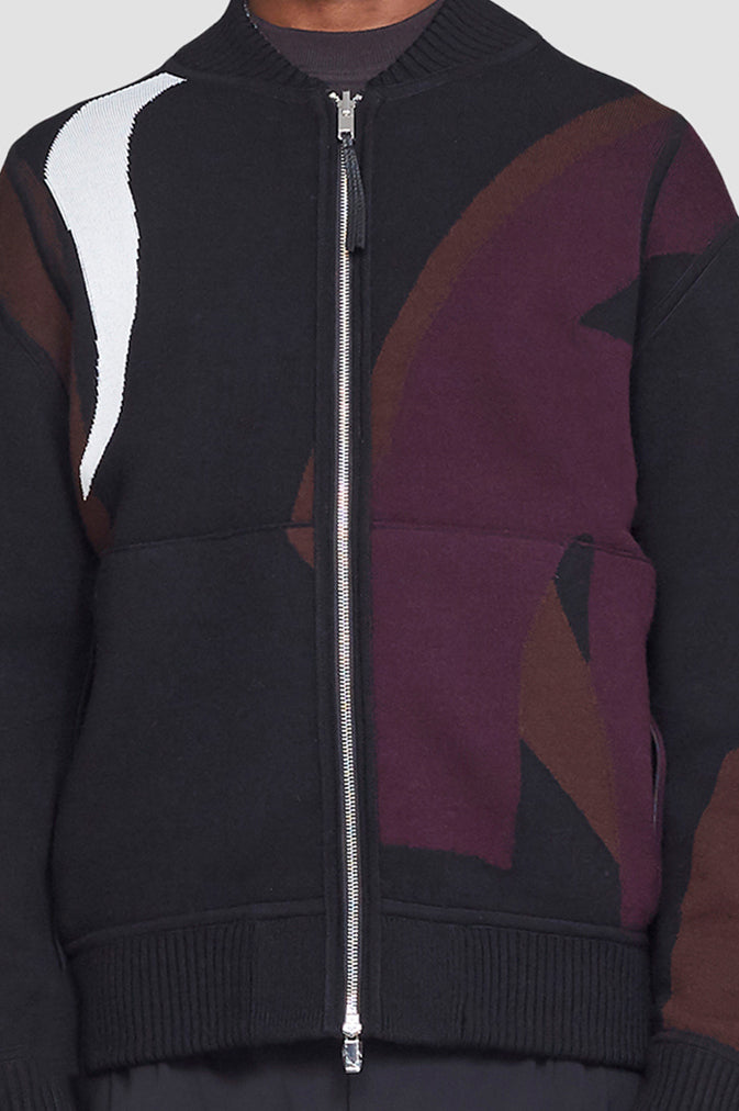 Reversible Knit Varsity Jacket Midnight Multi