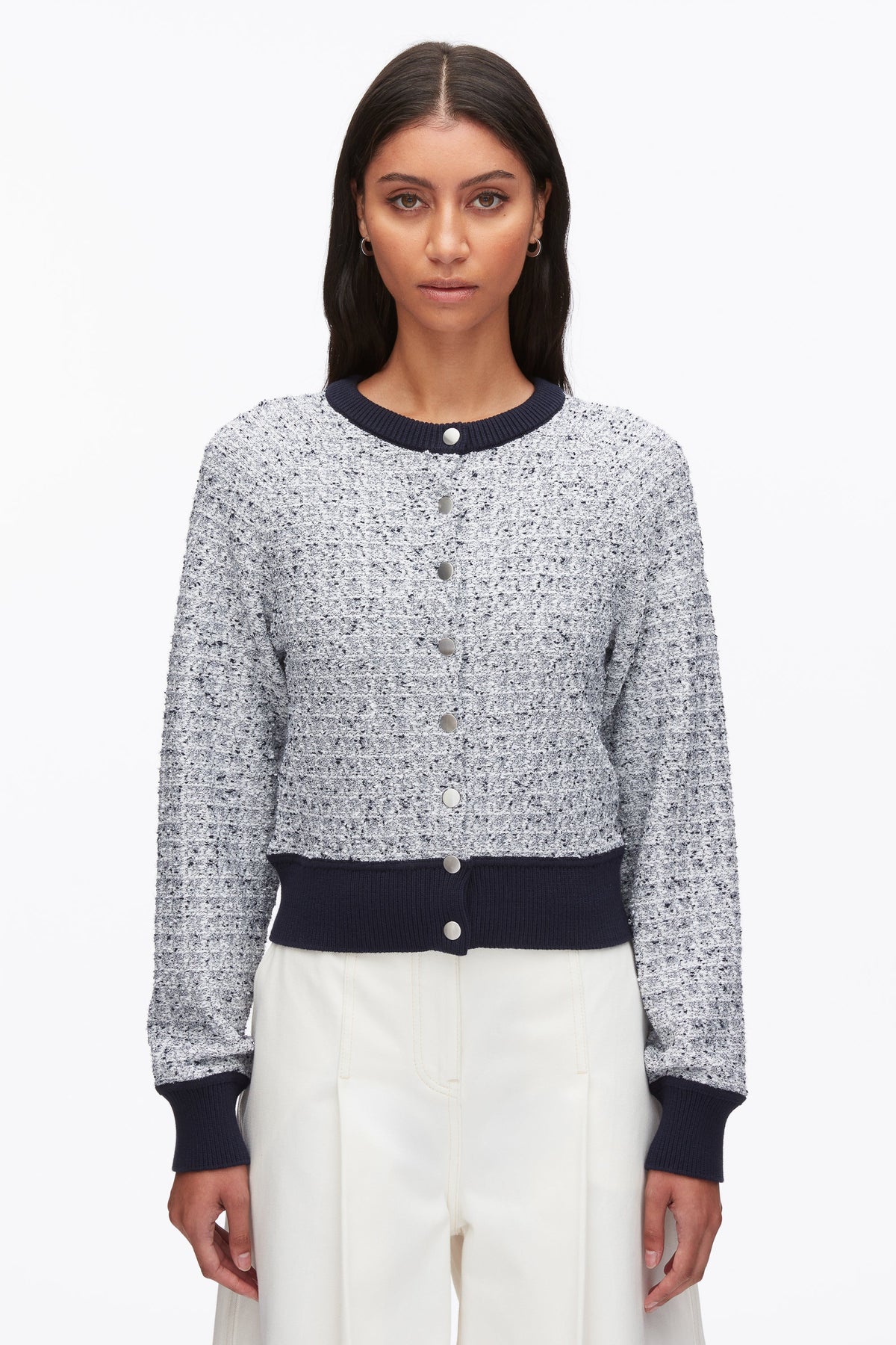 Crew Neck Raglan Cardigan Midnight Multi