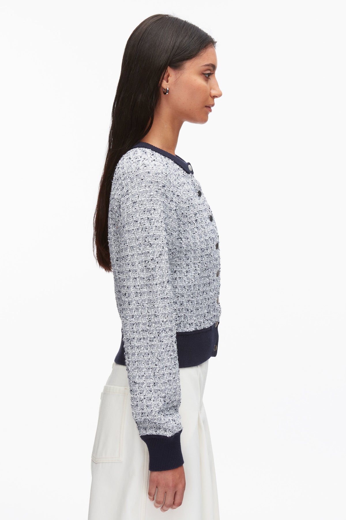 Crew Neck Raglan Cardigan Midnight Multi