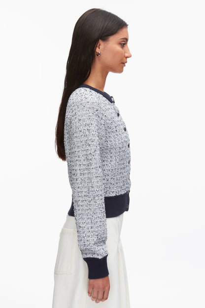Crew Neck Raglan Cardigan Midnight Multi