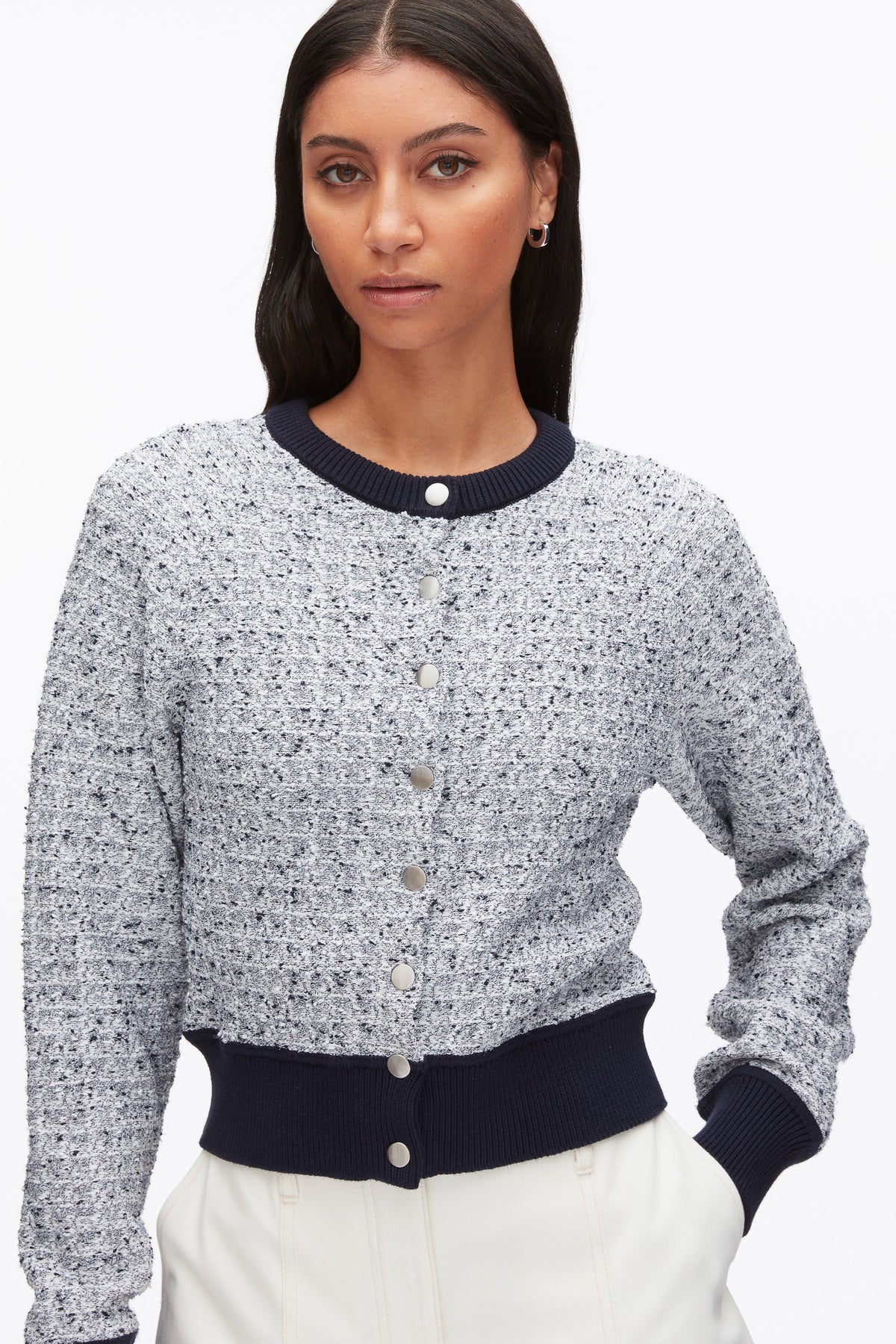 Crew Neck Raglan Cardigan Midnight Multi