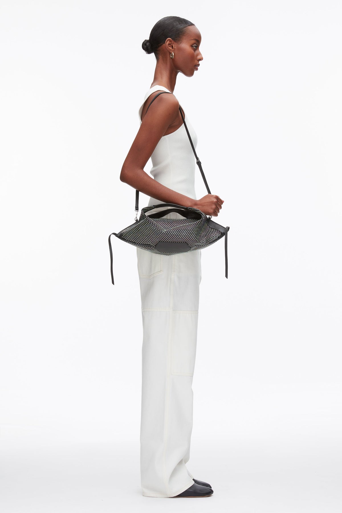 Crystal Luna Mini Crossbody Bag Black