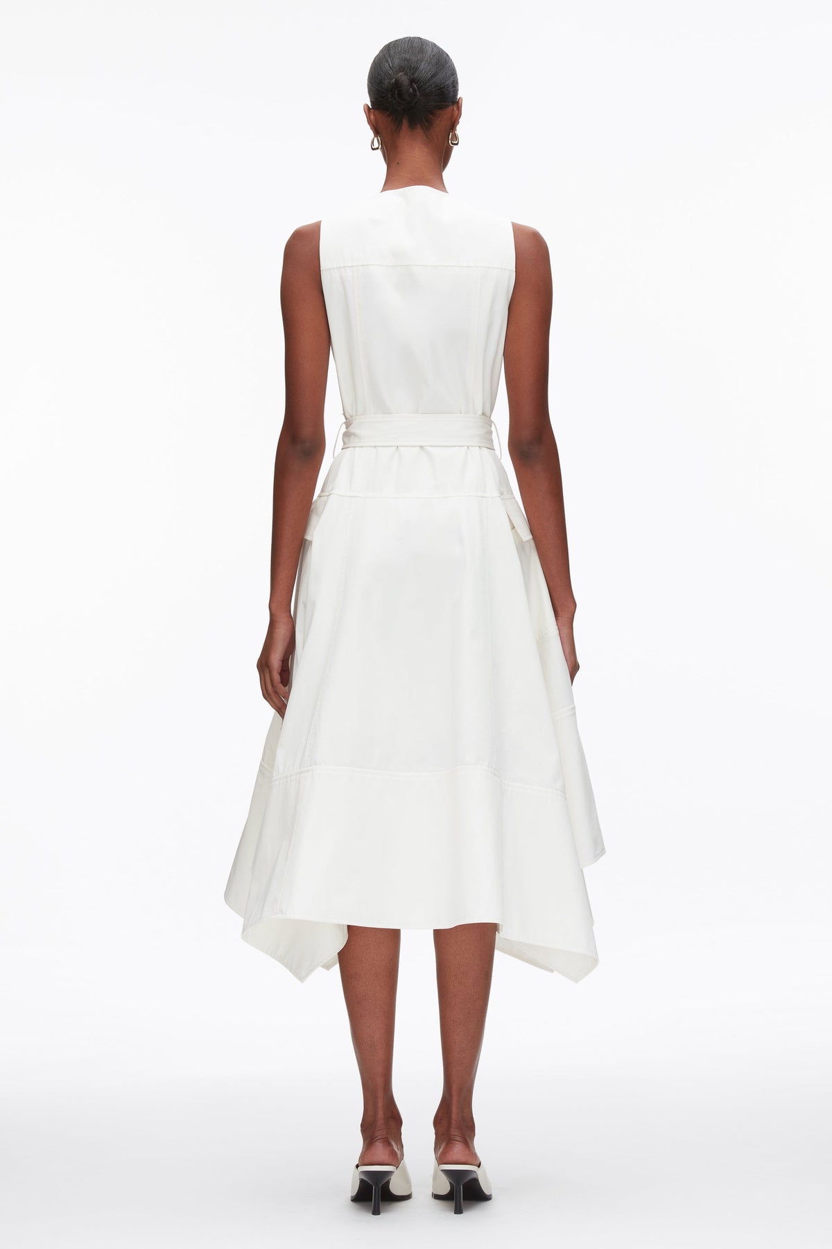 Patchwork Sleeveless Belted Utility Dress Tofu