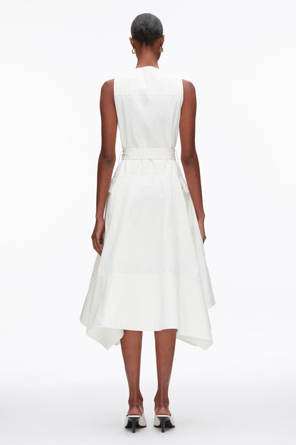 Patchwork Sleeveless Belted Utility Dress Tofu