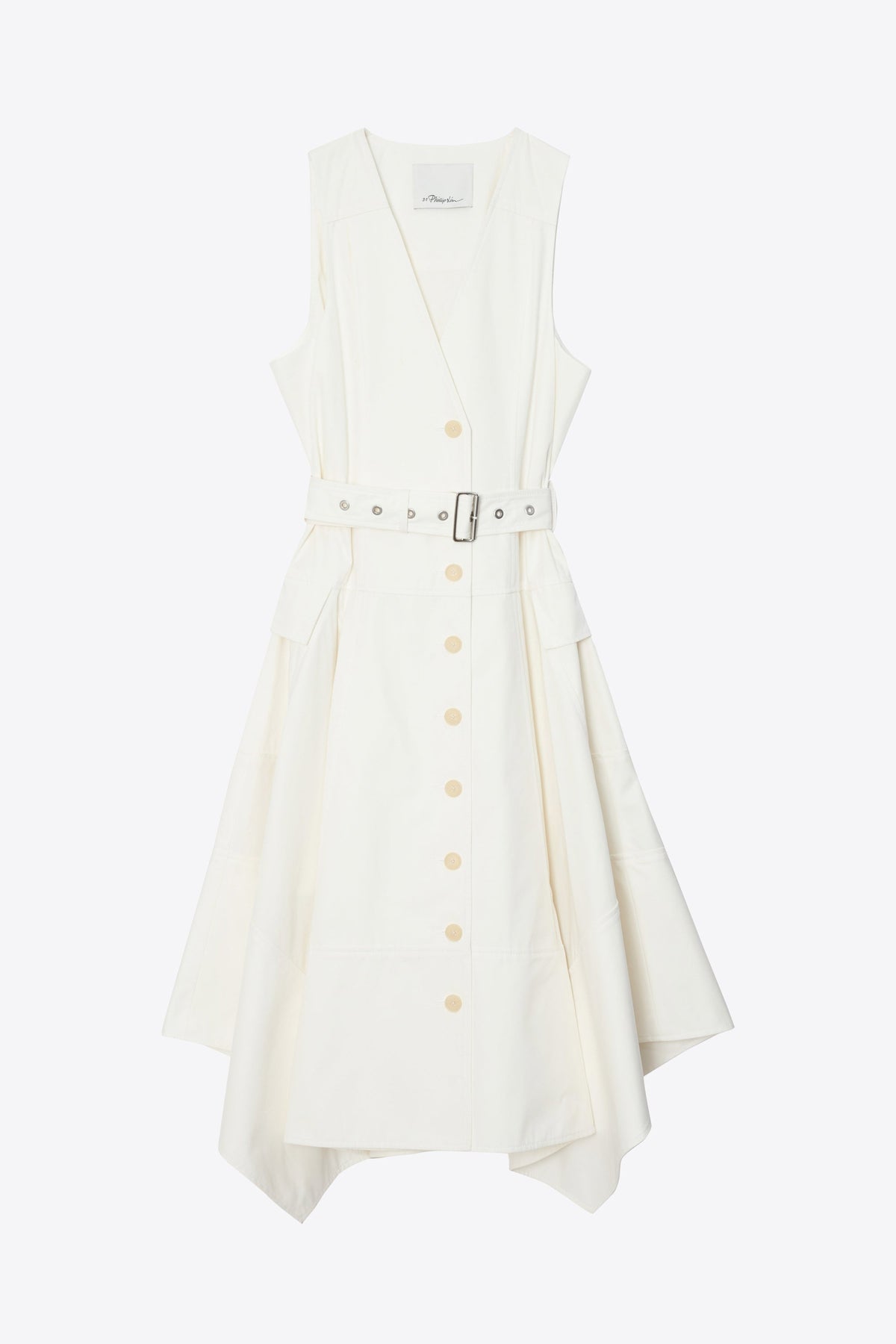 Patchwork Sleeveless Belted Utility Dress Tofu
