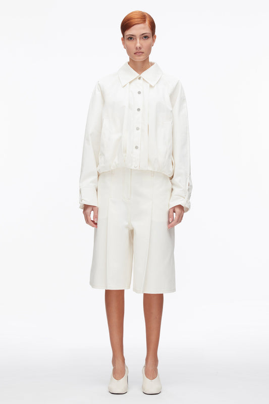 Snap Front Blouson Bomber Jacket Tofu