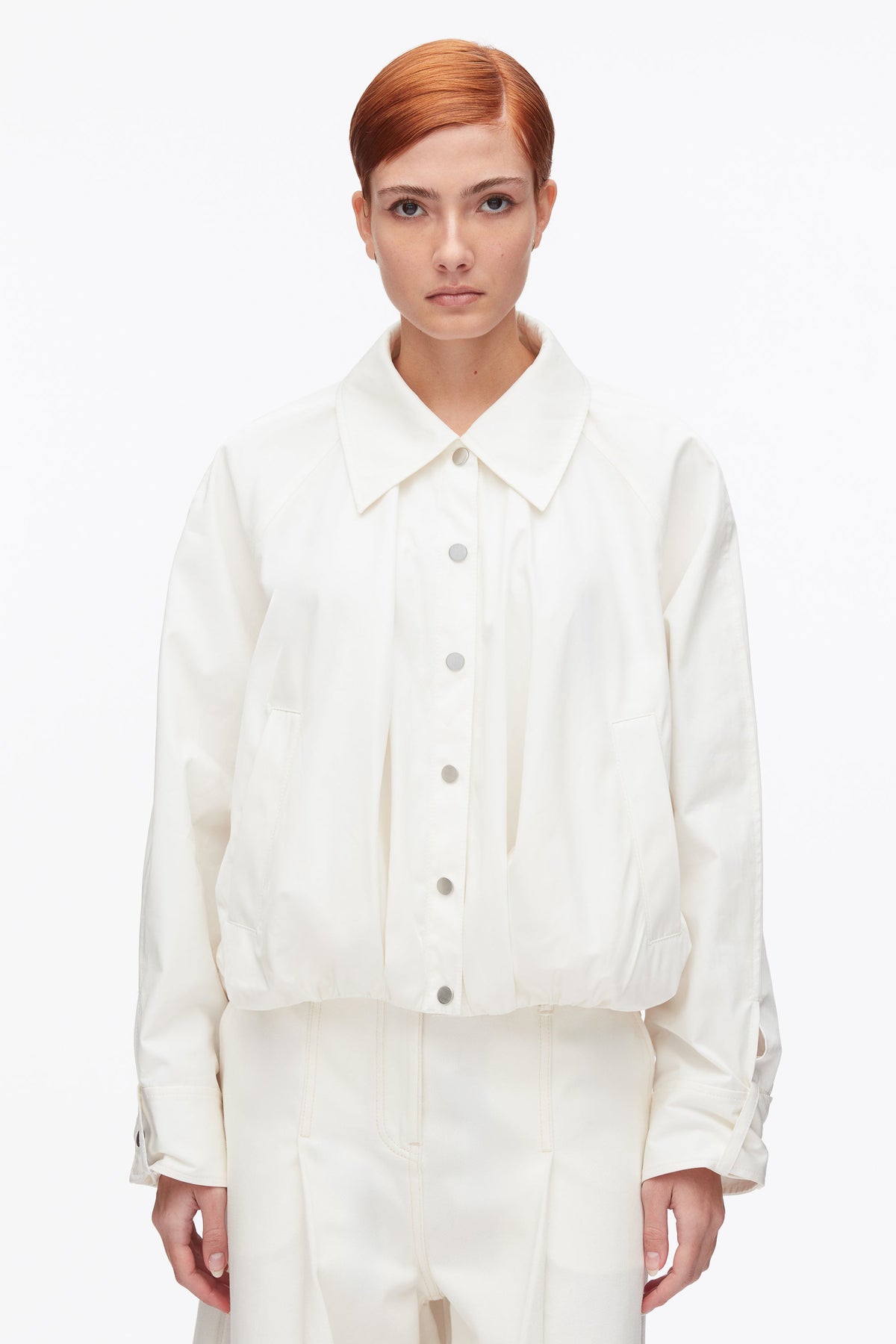Snap Front Blouson Bomber Jacket Tofu