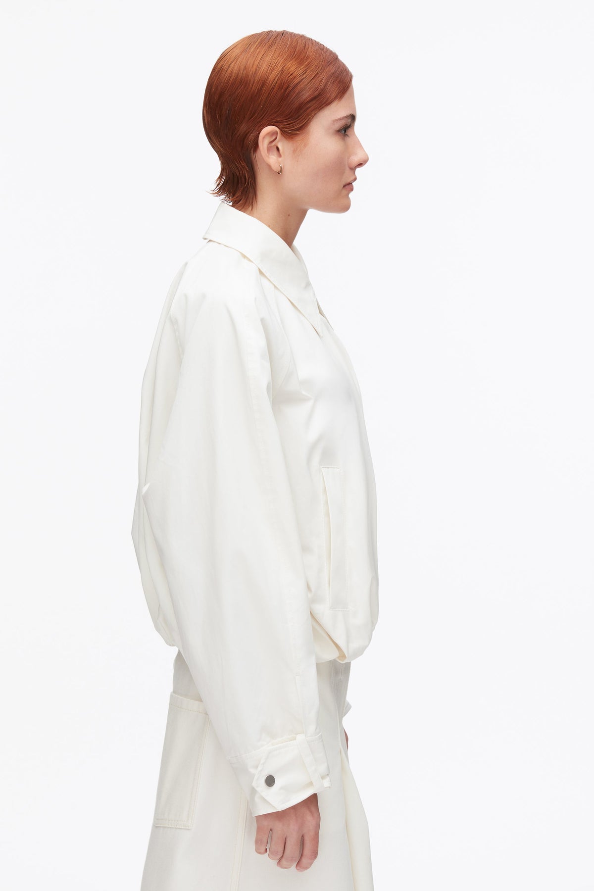 Snap Front Blouson Bomber Jacket Tofu