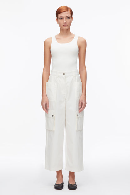 Two-Toned Cropped Cargo Pants Tofu