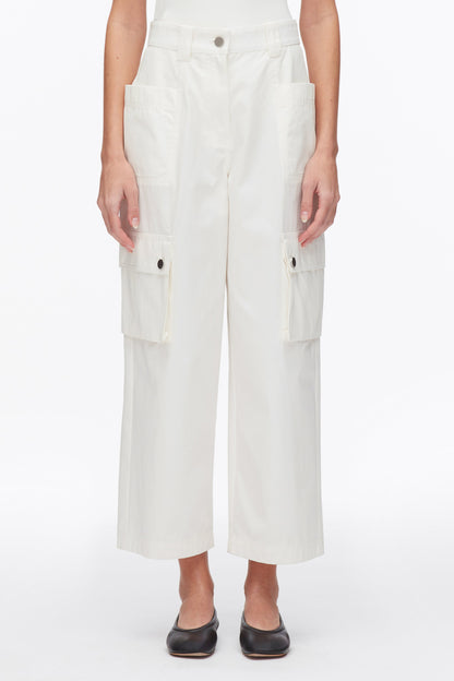 Two-Toned Cropped Cargo Pants Tofu