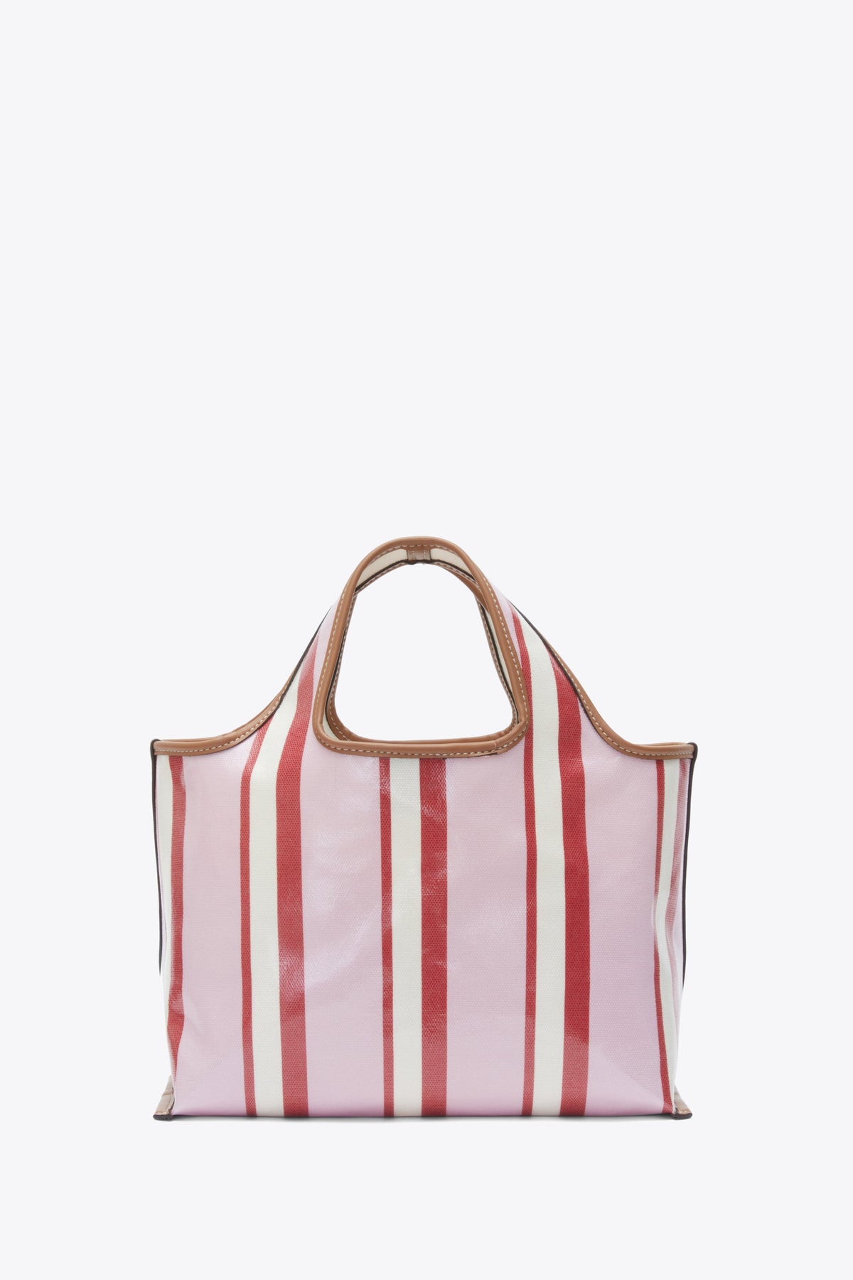 Dual Stripe Mini Market Tote Blue-Pink Multi