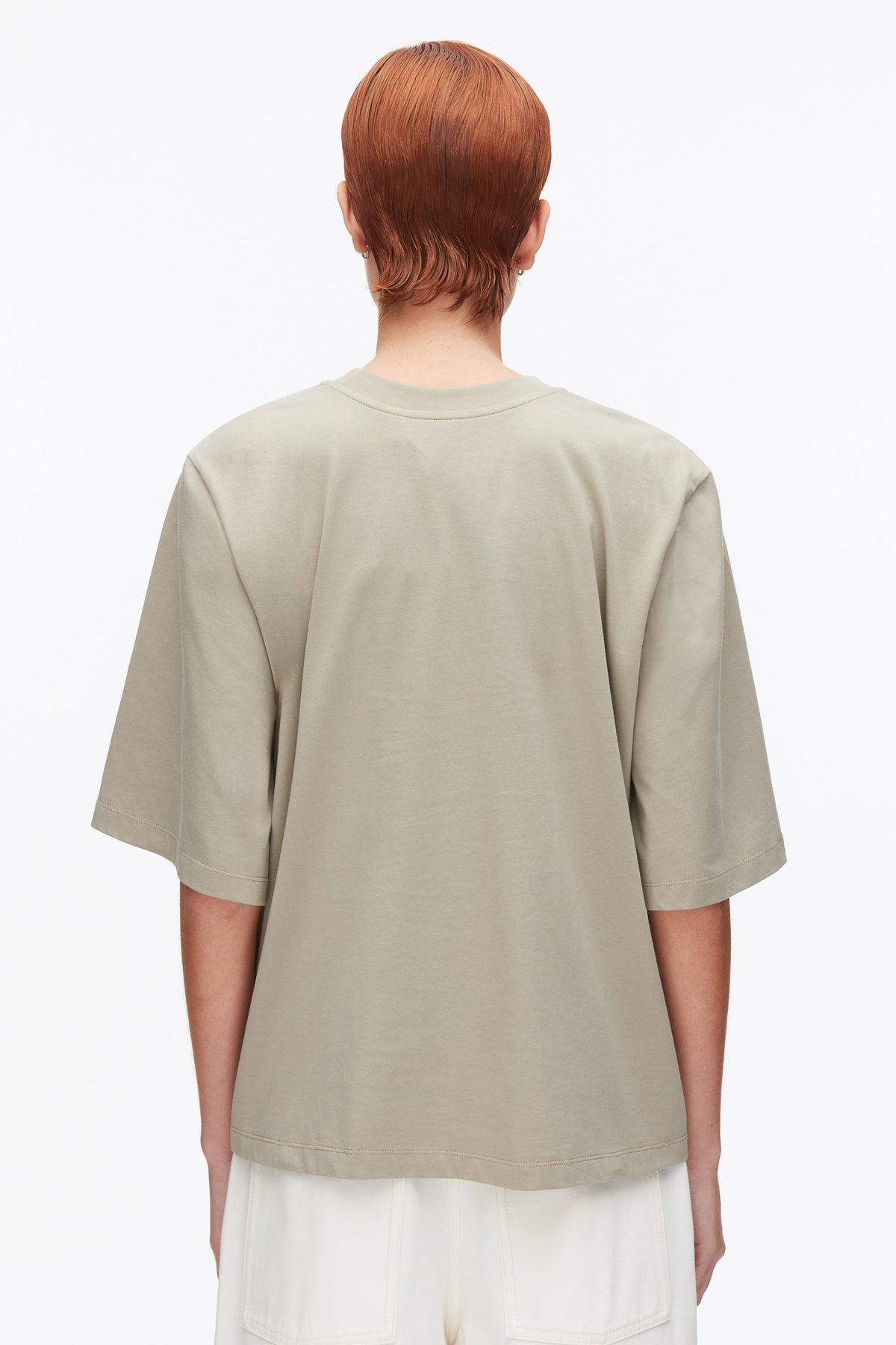 Trapeze T-Shirt with Floral Appliqué Sage