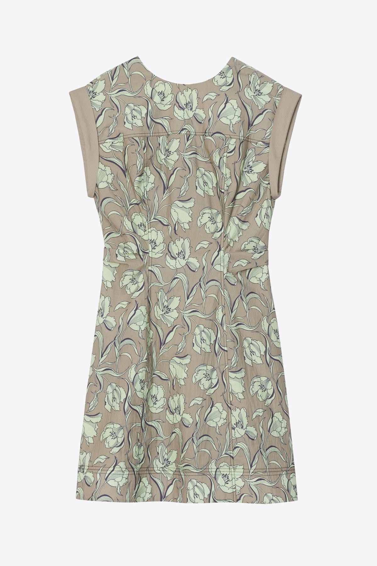Short Sleeve Floral Mini Dress Sage Multi