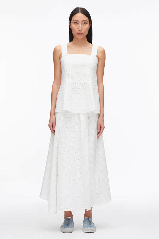 Broderie Anglaise Patchwork Cami White