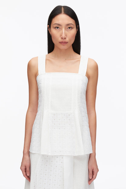 Broderie Anglaise Patchwork Cami White