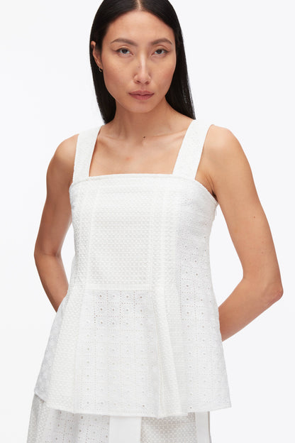 Broderie Anglaise Patchwork Cami White