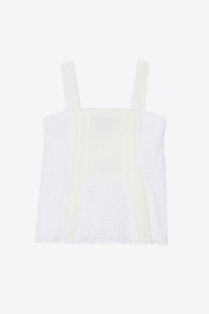 Broderie Anglaise Patchwork Cami White