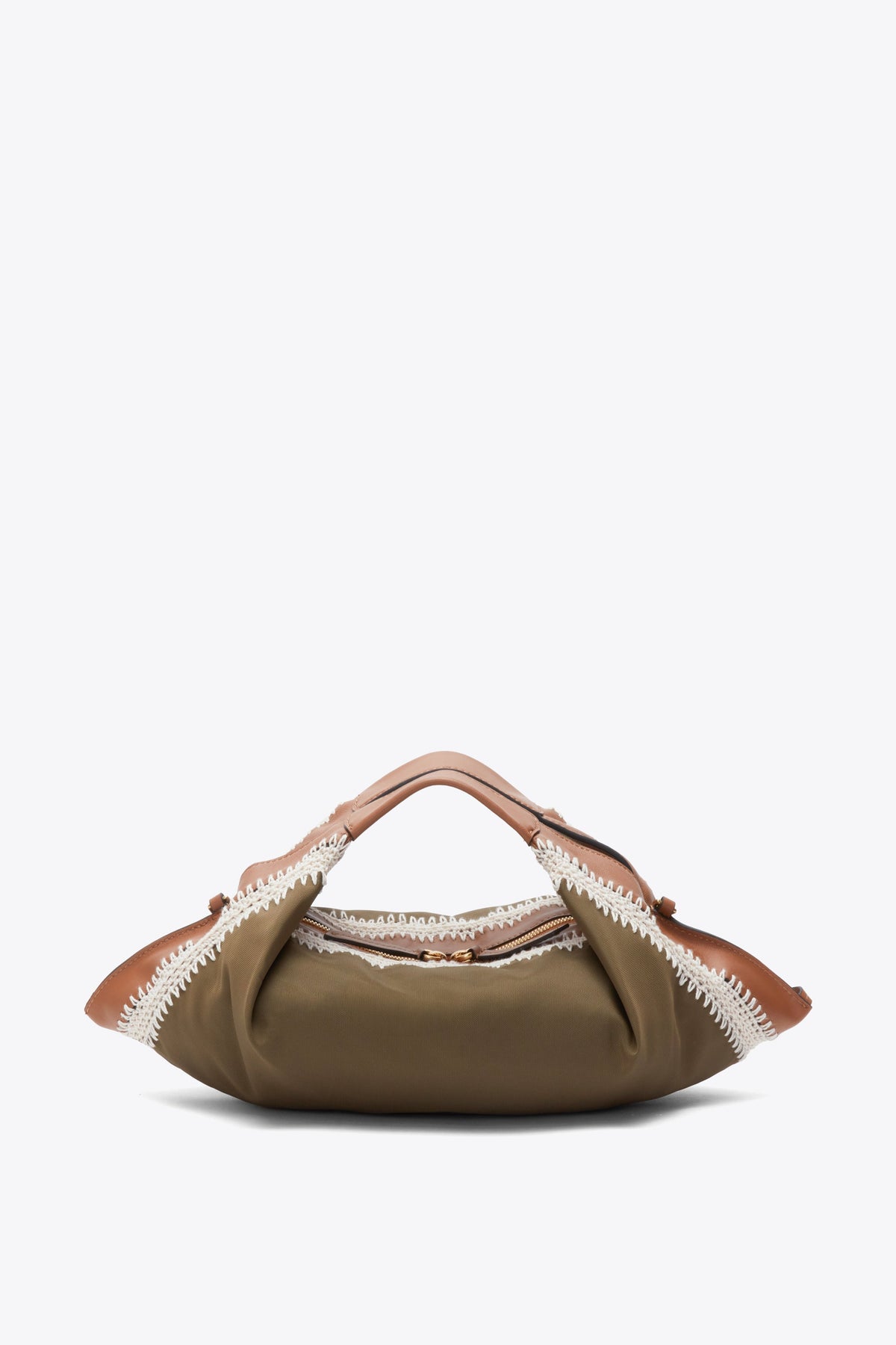 Nylon Luna Mini Bag with Contrast Stitch Mushroom