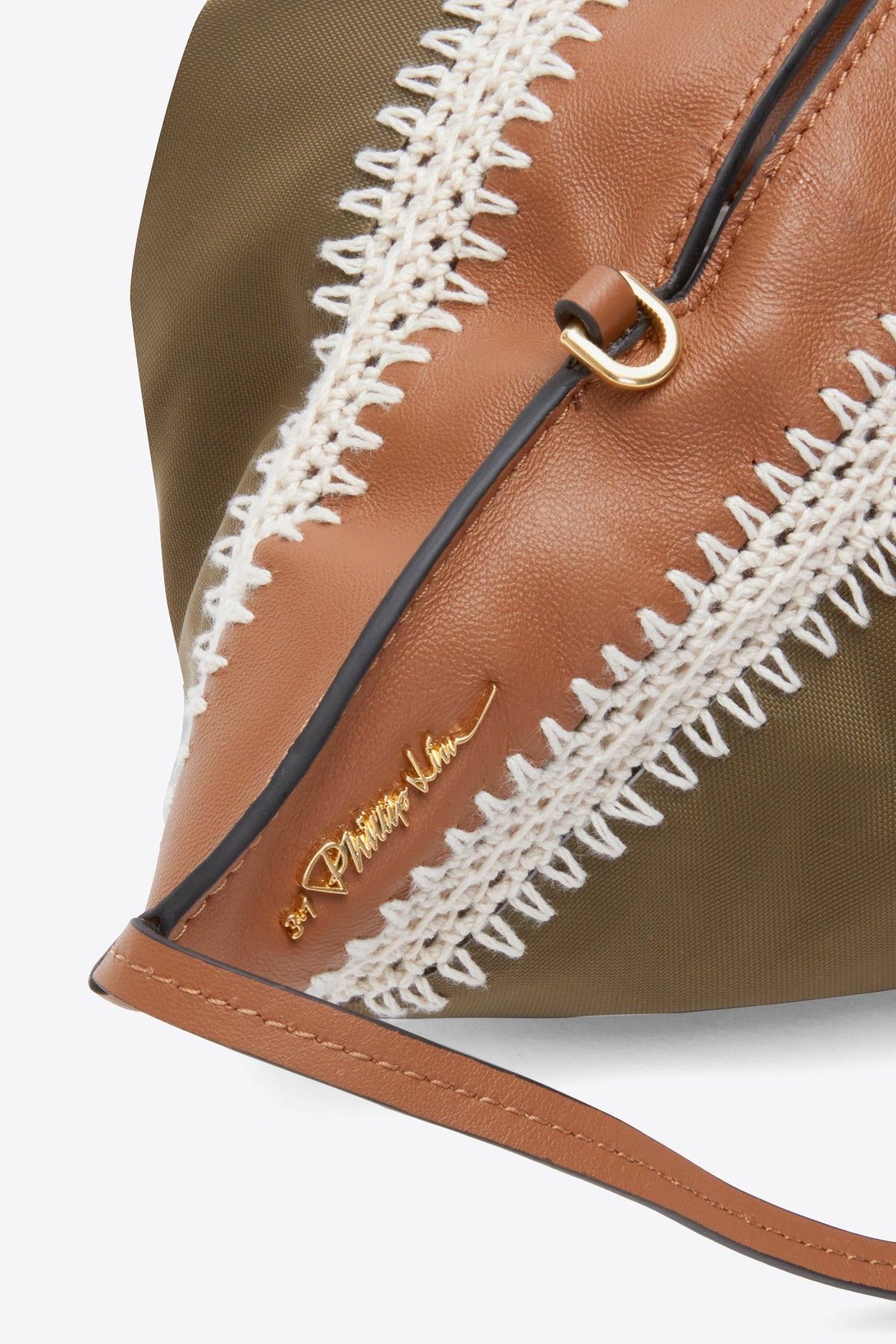 Nylon Luna Mini Bag with Contrast Stitch Mushroom