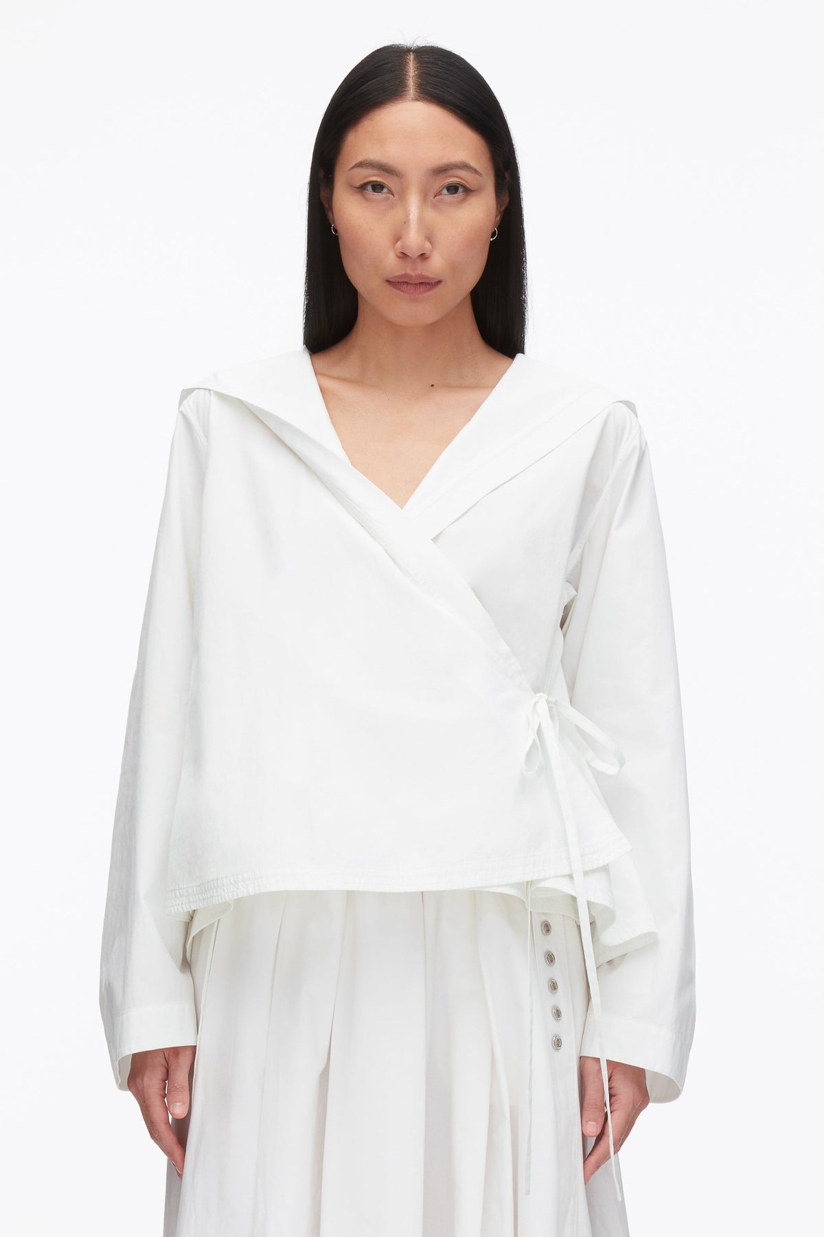 Sailor Wrap Shirt White