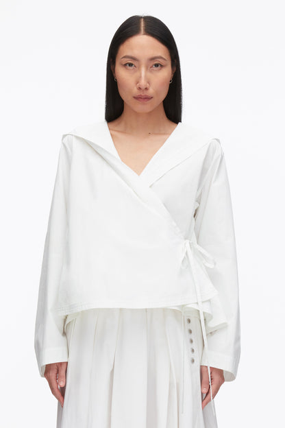 Sailor Wrap Shirt White