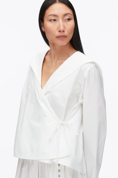 Sailor Wrap Shirt White