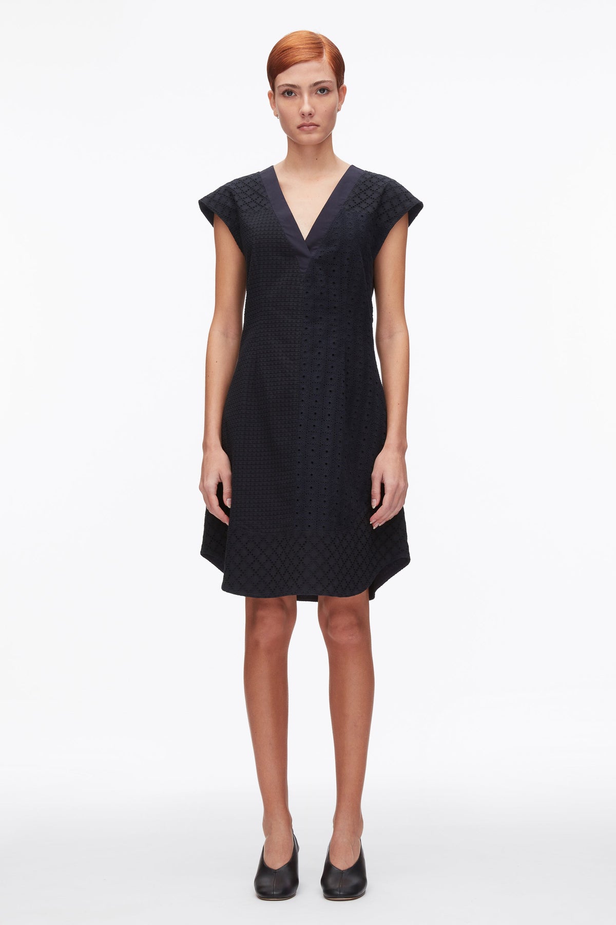 Broderie Anglaise Patchwork Sleeveless Dress Midnight