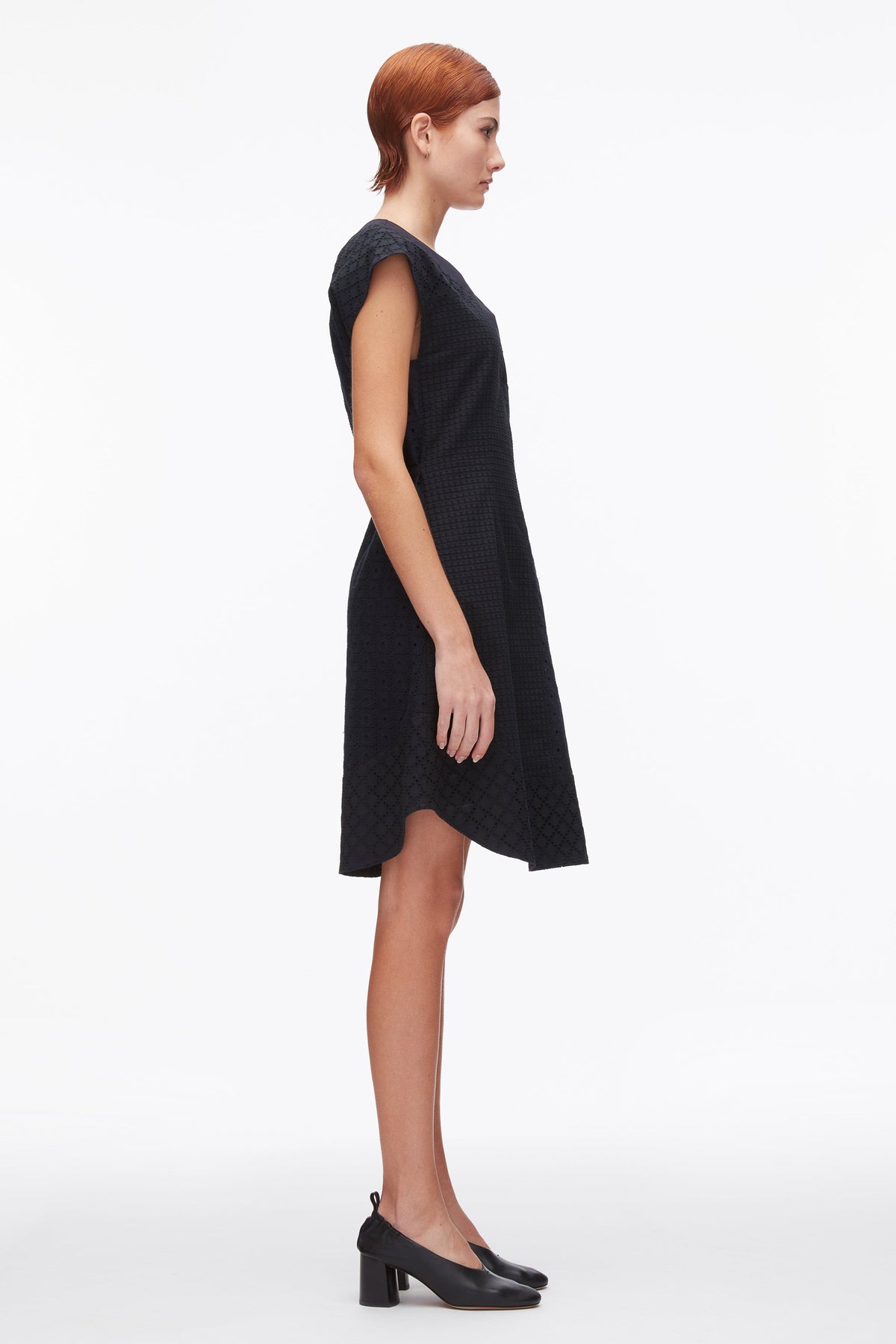 Broderie Anglaise Patchwork Sleeveless Dress Midnight