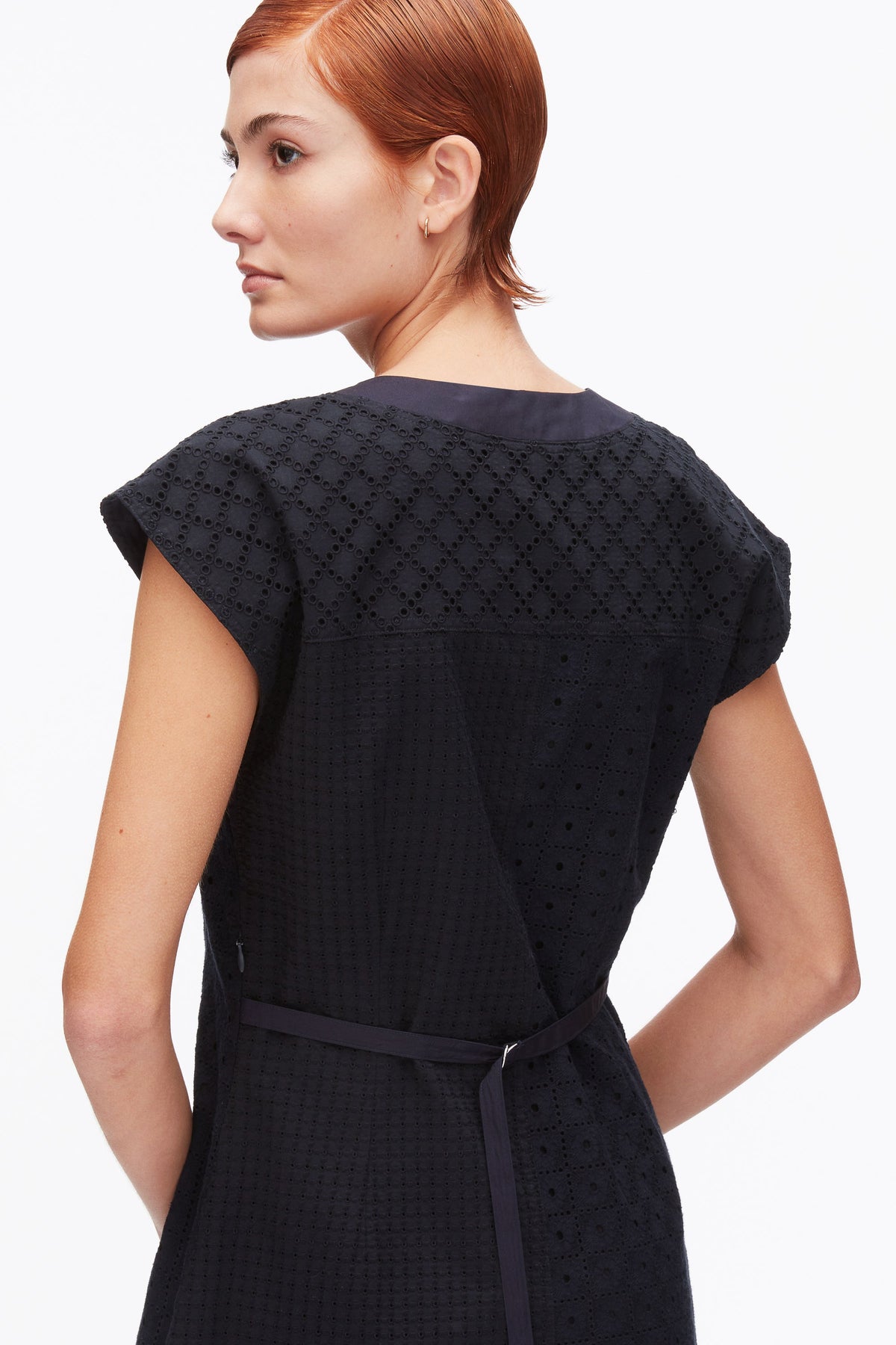 Broderie Anglaise Patchwork Sleeveless Dress Midnight
