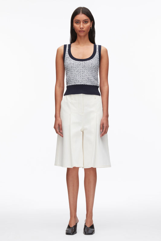 Tweed Bouclé Scoop Neck Tank Midnight Multi