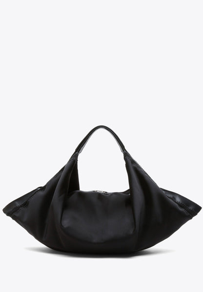 Structured Satin Luna Large Bag Black