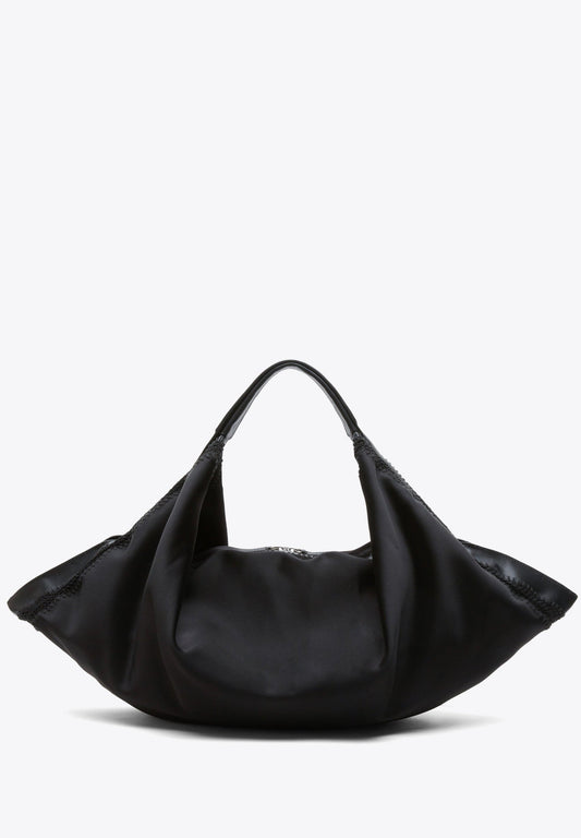 Structured Satin Luna Large Bag Black