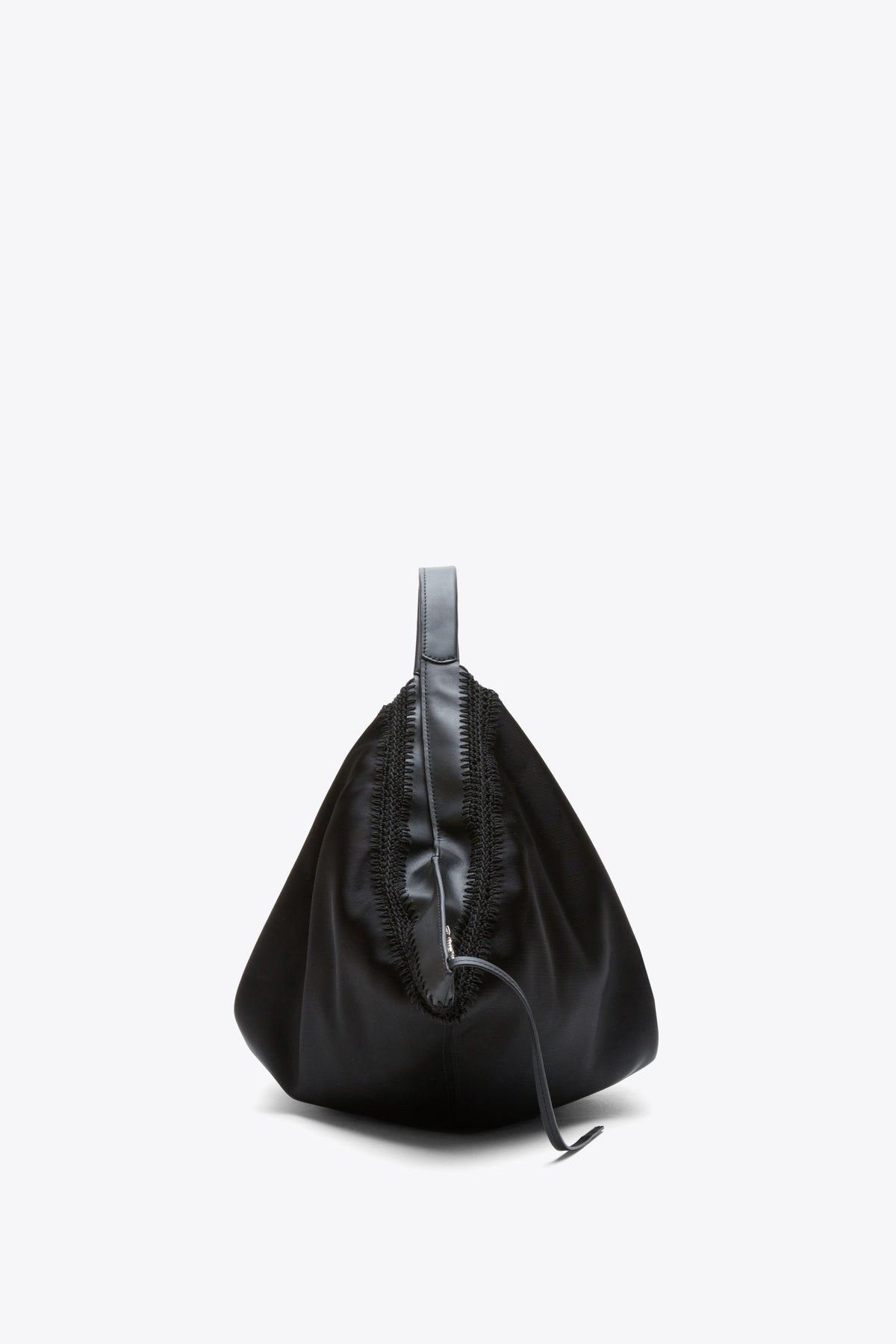 Structured Satin Luna Large Bag Black