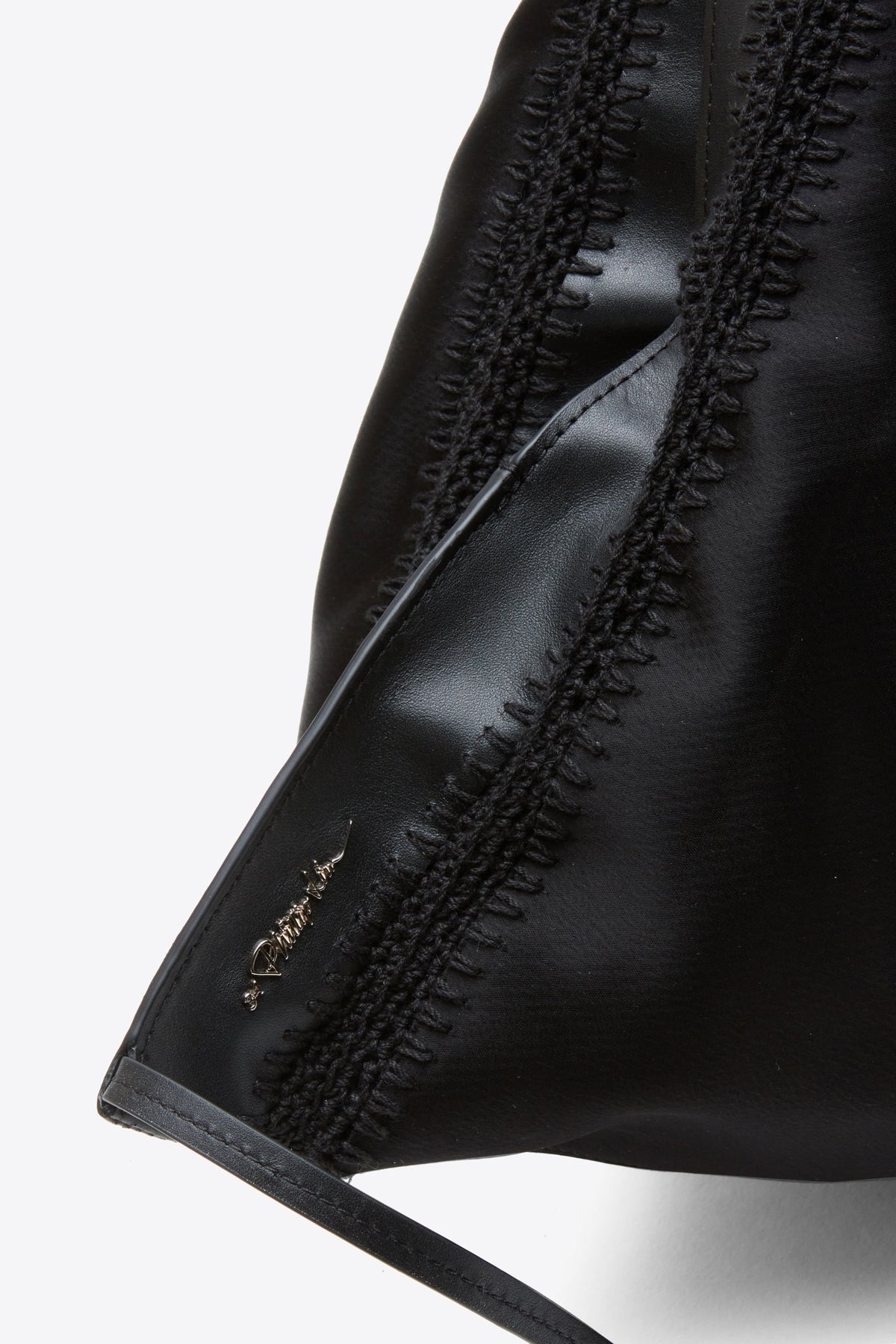 Structured Satin Luna Large Bag Black