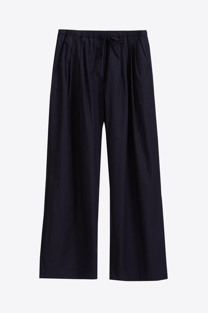 Structured Cotton Pull On Straight Leg Pants Midnight