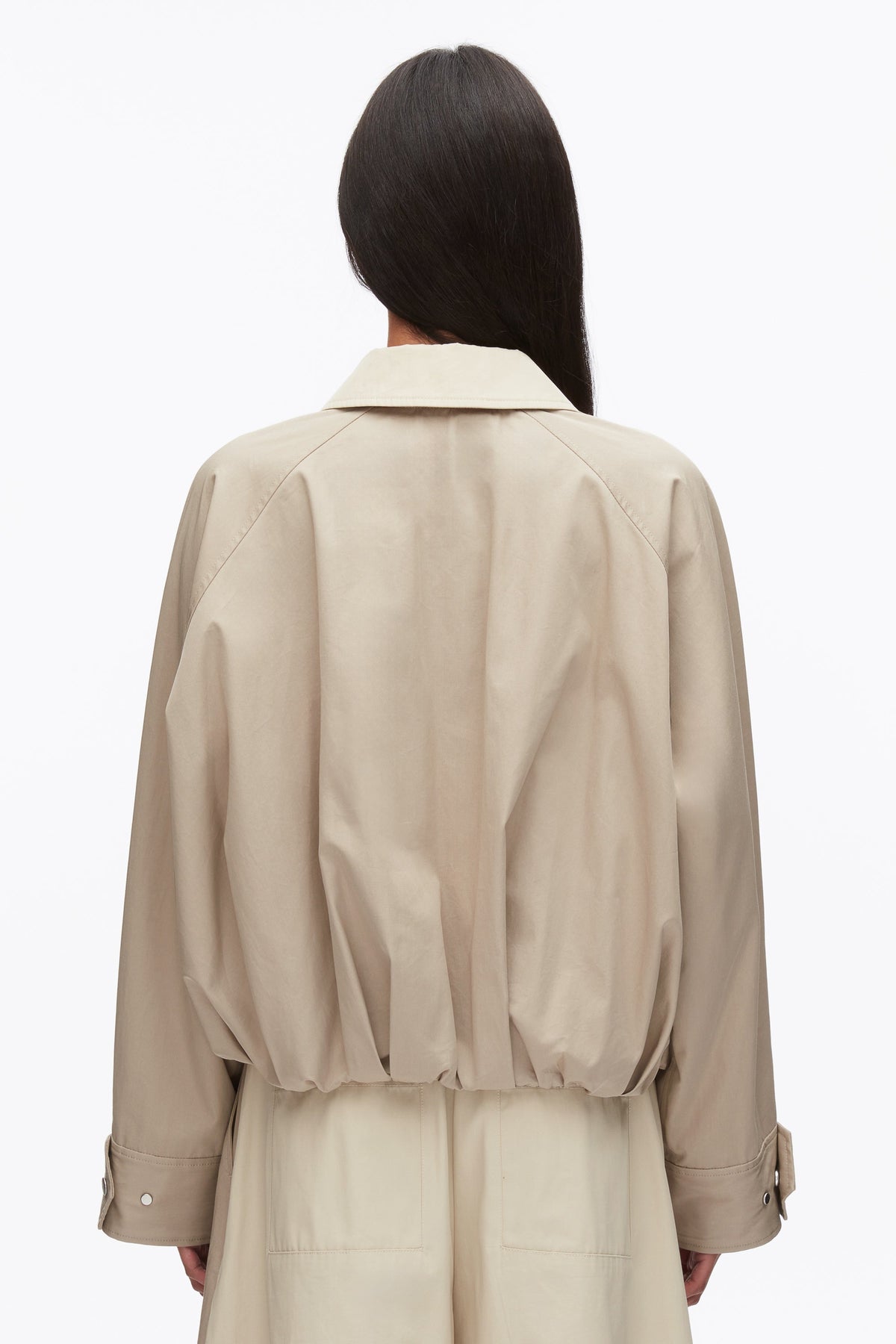 Snap Front Blouson Bomber Jacket Khaki-Birch