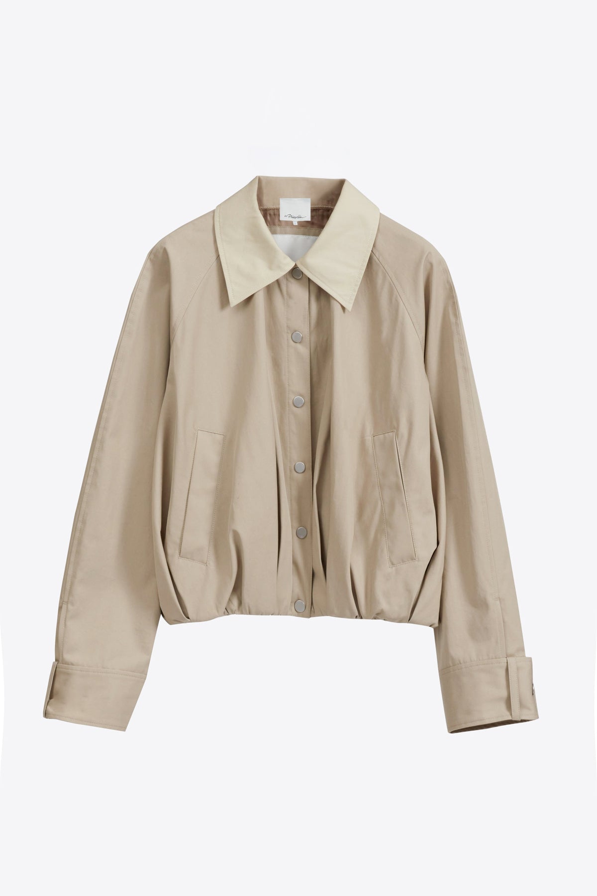 Snap Front Blouson Bomber Jacket Khaki-Birch