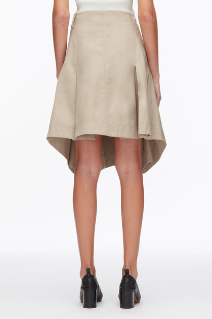Two-Toned Handkerchief Wrap Skirt Khaki-Birch